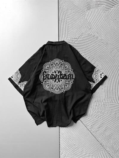 SİYAH FREEDOM KETEN GÖMLEK