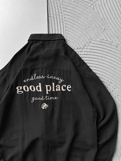 SİYAH GOOD PLACE GÖMLEK