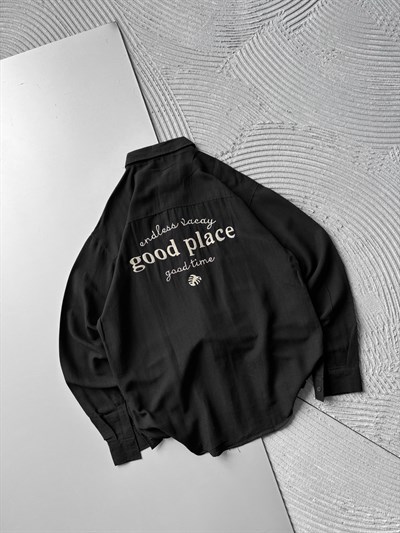 SİYAH GOOD PLACE GÖMLEK