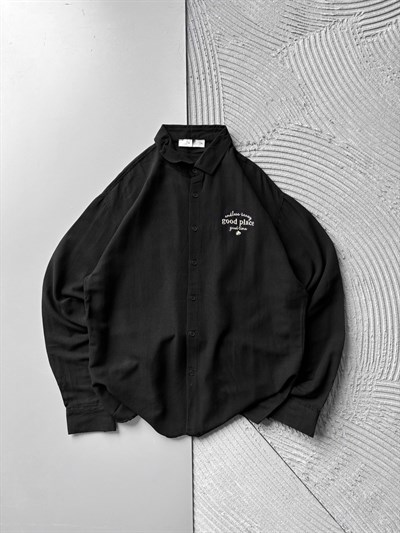 SİYAH GOOD PLACE GÖMLEK