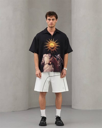 SİYAH GÜNEŞ OVERSİZE GÖMLEK