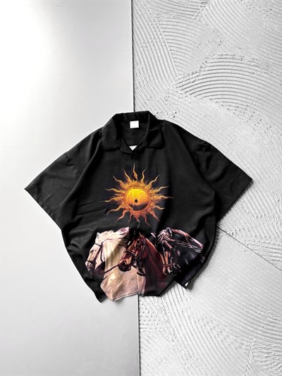 SİYAH GÜNEŞ OVERSİZE GÖMLEK