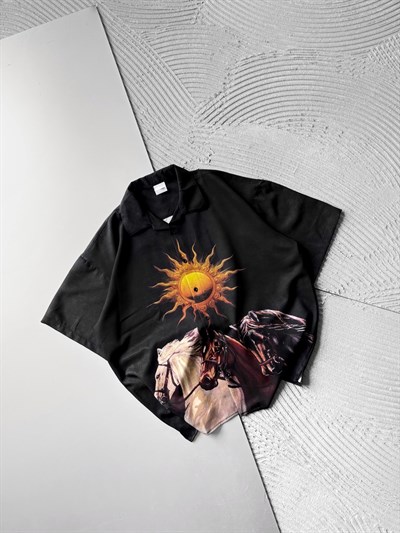 SİYAH GÜNEŞ OVERSİZE GÖMLEK