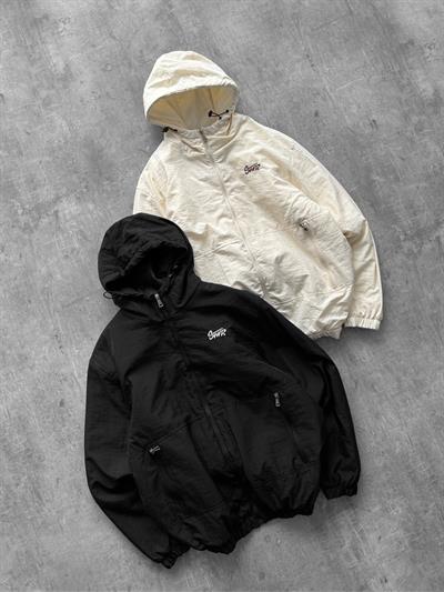 Siyah Kapüşonlu Stwd Ceket