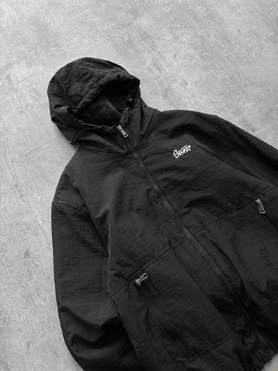 Siyah Kapüşonlu Stwd Ceket