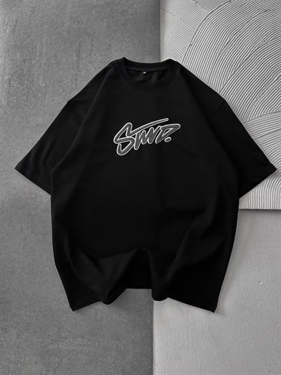 SİYAH ORTA KONTÜR STWD TSHİRT