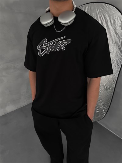 SİYAH ORTA KONTÜR STWD TSHİRT