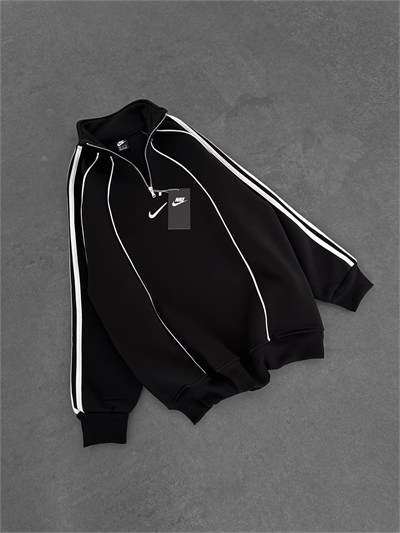 SİYAH ŞERİTLİ YARIM FERMUAR NİKE SWEAT