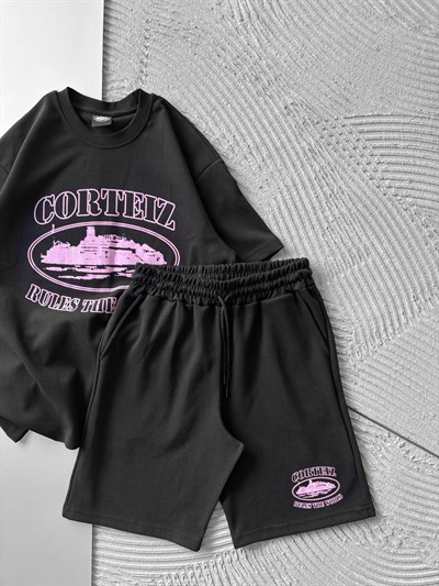 SİYAH ŞORTLU CORTEIZ TAKIM