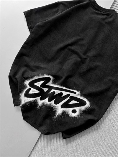 SİYAH SPREY STWD TSHİRT