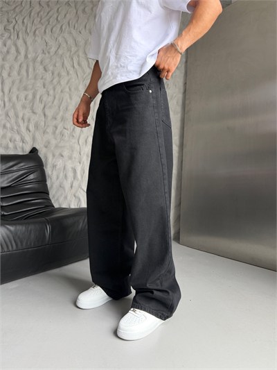 SİYAH SÜPER BAGGY KOT PANTOLON