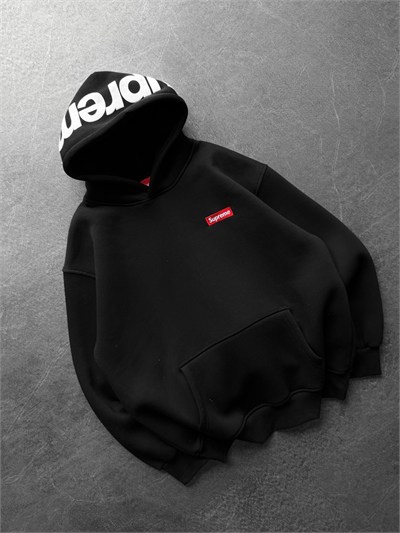 SİYAH SUPREME KAPŞONLU SWEAT