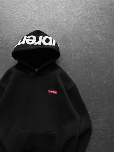 SİYAH SUPREME KAPŞONLU SWEAT