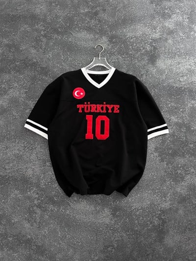 SİYAH V YAKA TÜRKİYE TSHİRT