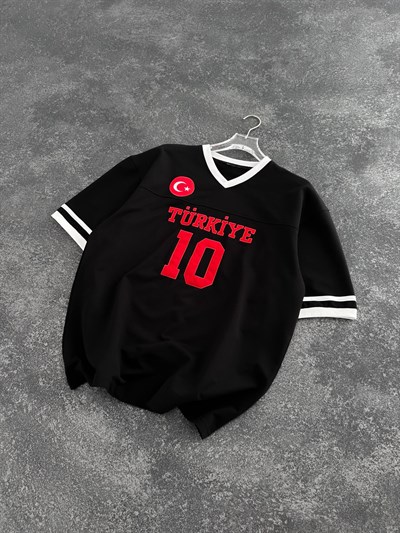 SİYAH V YAKA TÜRKİYE TSHİRT