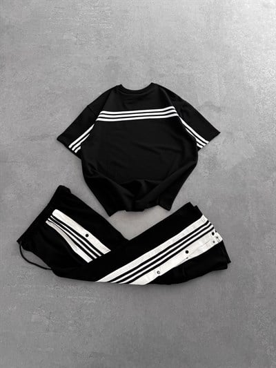 SİYAH YAN DÜĞMELİ TAKIM