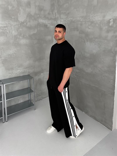 SİYAH YAN DÜĞMELİ TAKIM