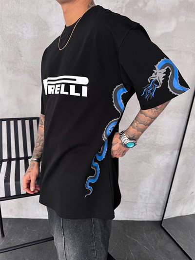 SİYAH YAN EJDER TSHİRT