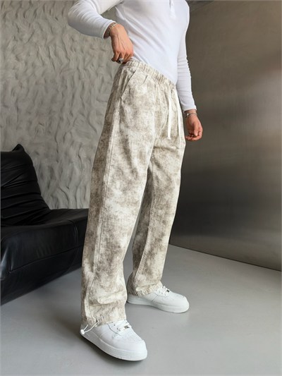 VİNTAGE BEYAZ KAMUFLAJ BAGGY PANTOLON