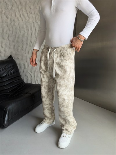 VİNTAGE BEYAZ KAMUFLAJ BAGGY PANTOLON
