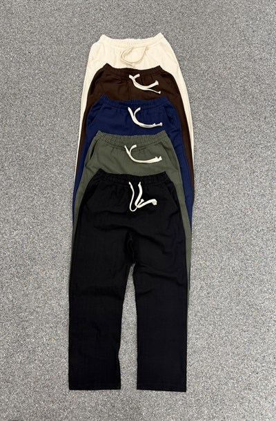 YEŞİL BAGGY KETEN PANTOLON