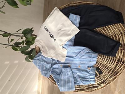 Pamuk Enjoy The Little Mavi 3'lü Erkek Çocuk Takımı | Kapüşonlu Şık Kombin | Tanış Bebe