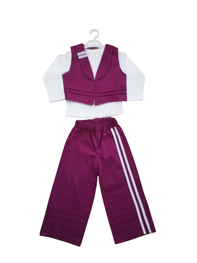 PAMUK SATEN PANTALONLU 3 LÜ TAKIM BORDO