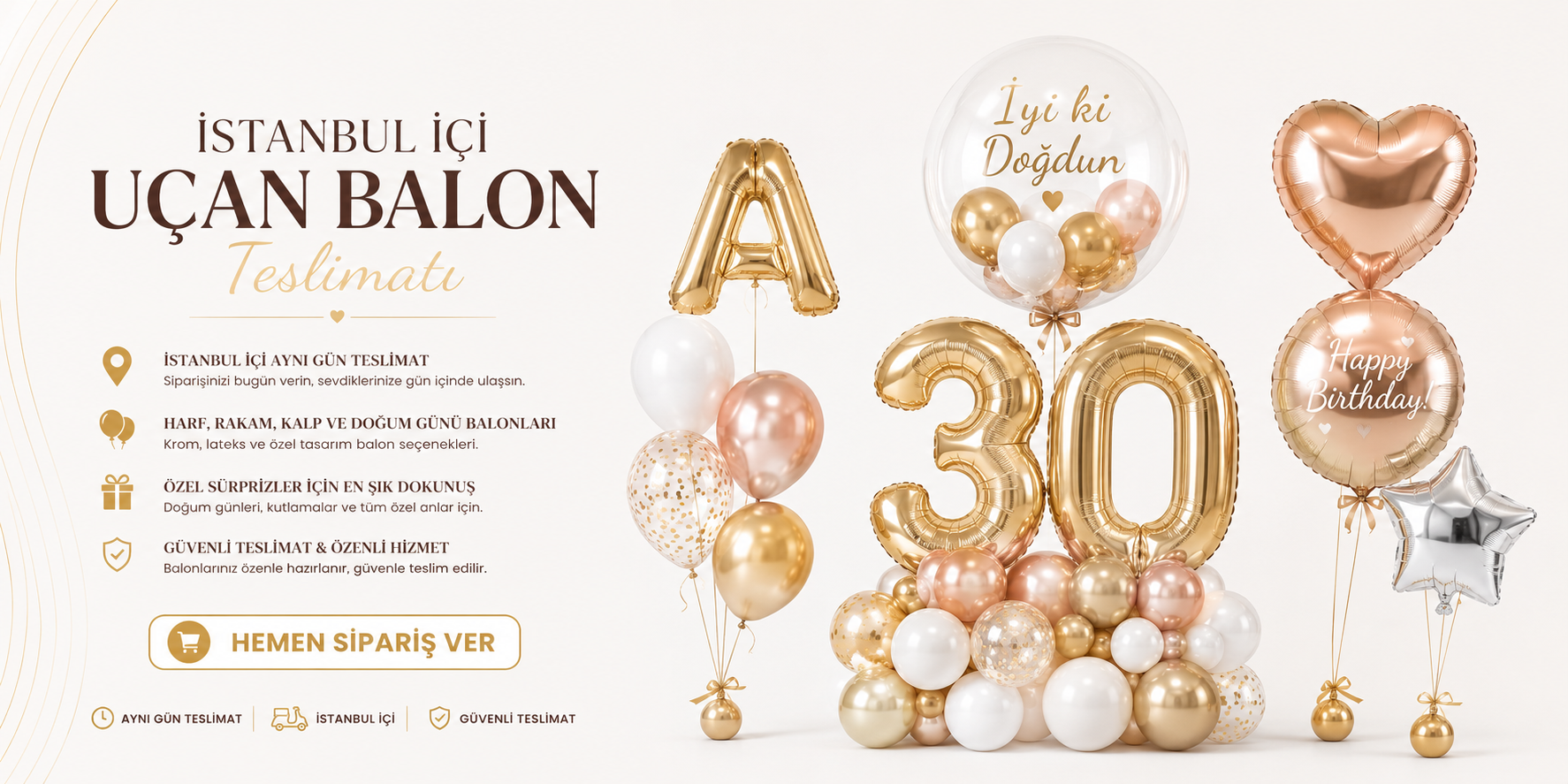 İstanbul İci Balon Aranjmani Hizmeti