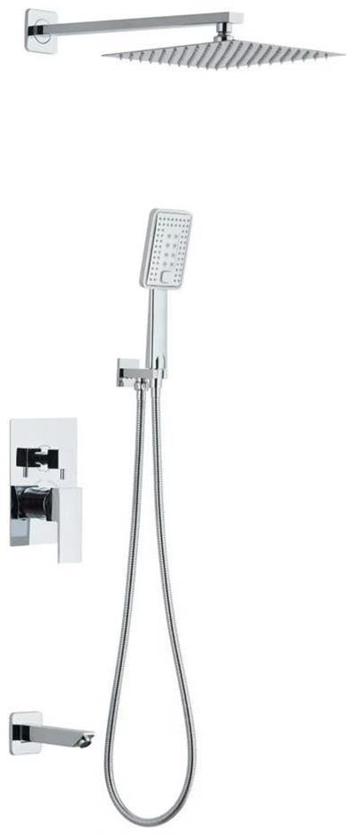 Kare Ankastre Tepe Duş Sistemi Krom