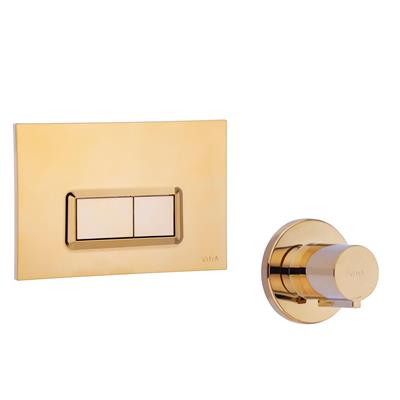 Vitra Gömme Rezervuar Kumanda Paneli Altın ve Ankastre-Sıva Üstü Stopvalf