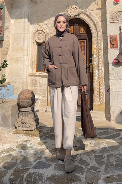 Berta Ceket - Vizon