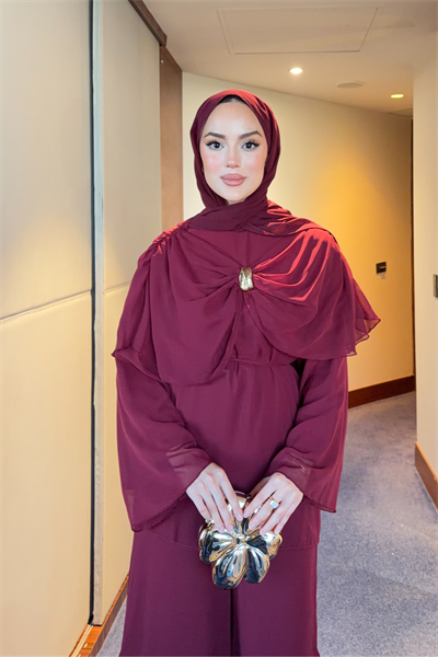 Broch Takım - Bordo