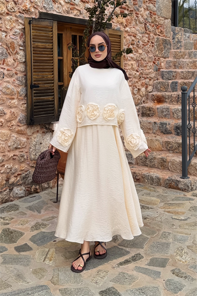 Flowe Takım - Ekru