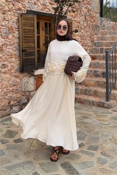 Flowe Takım - Ekru