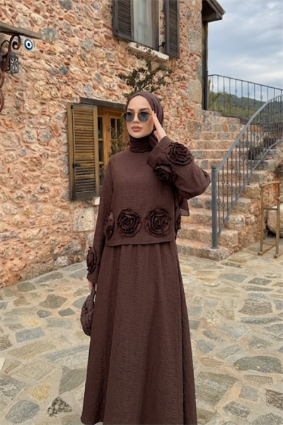 Flowe Takım - Kahverengi