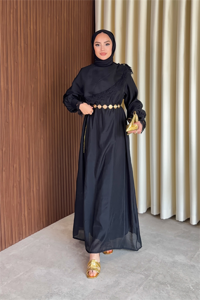 Lace Elbise - Siyah