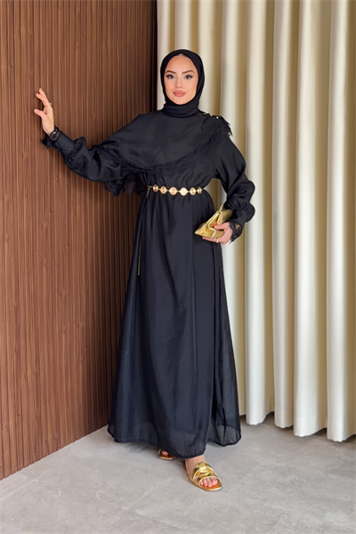 Lace Elbise - Siyah
