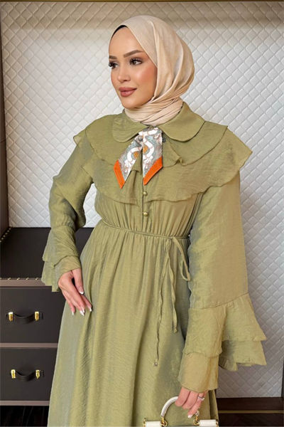 Mabel Elbise - Yağ yeşili
