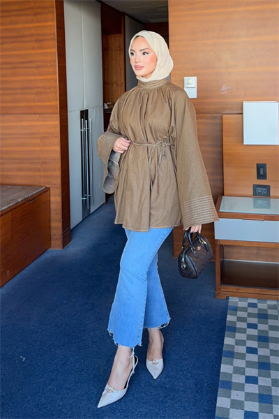 Mina Denim Gömlek - Vizon
