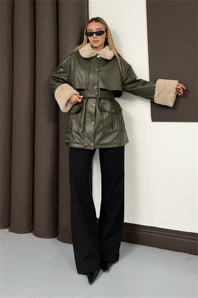 Monar Deri Ceket - Haki