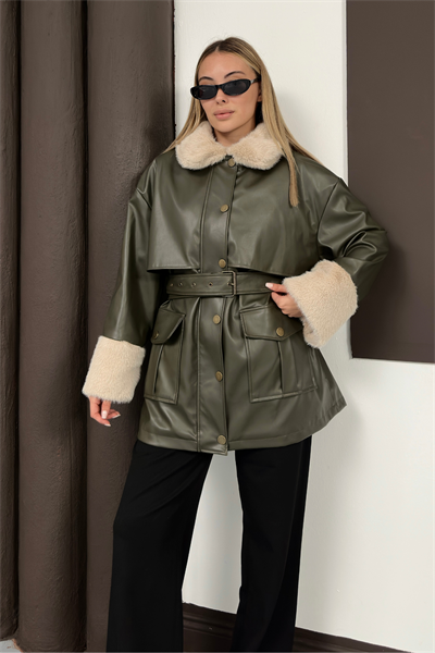 Monar Deri Ceket - Haki