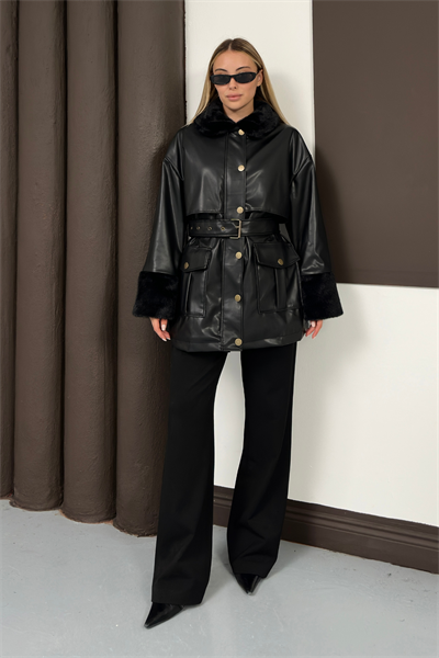 Monar Deri Ceket - Siyah