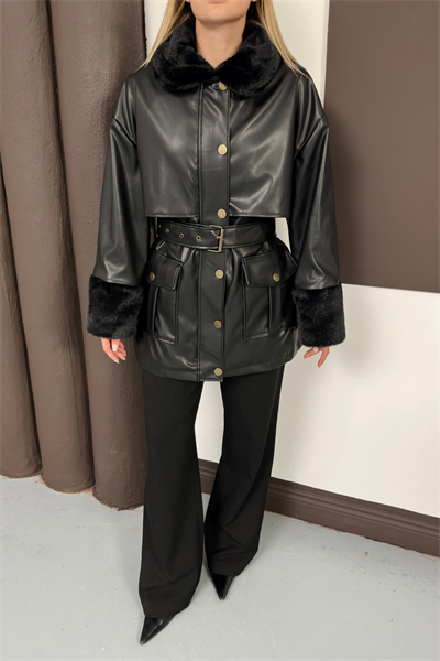 Monar Deri Ceket - Siyah