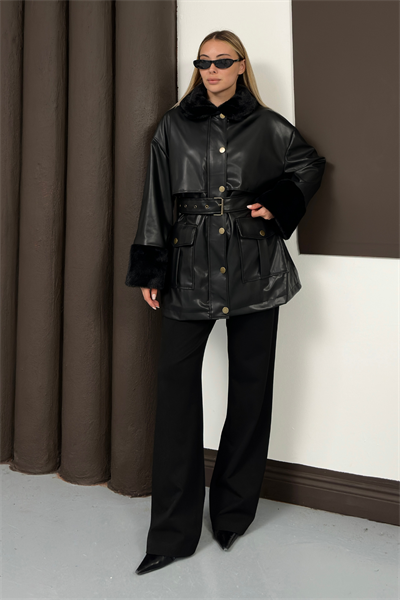 Monar Deri Ceket - Siyah