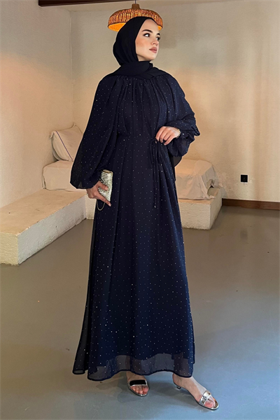 Monica Şifon Elbise - Lacivert