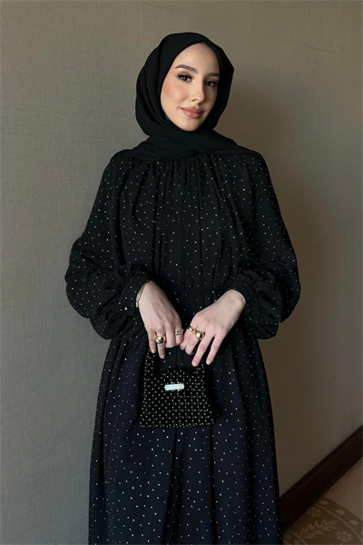 Monica Şifon Elbise - Siyah