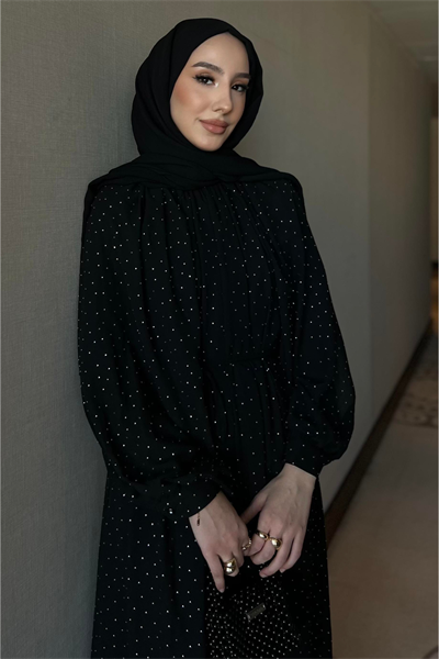 Monica Şifon Elbise - Siyah