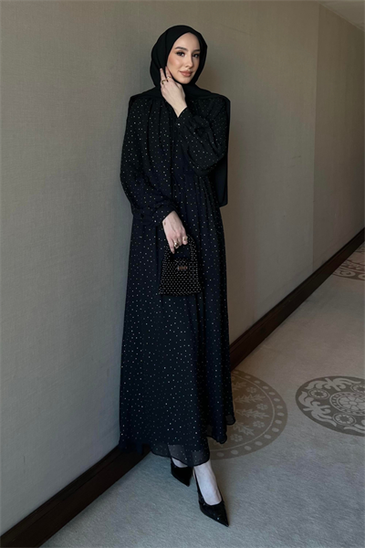 Monica Şifon Elbise - Siyah