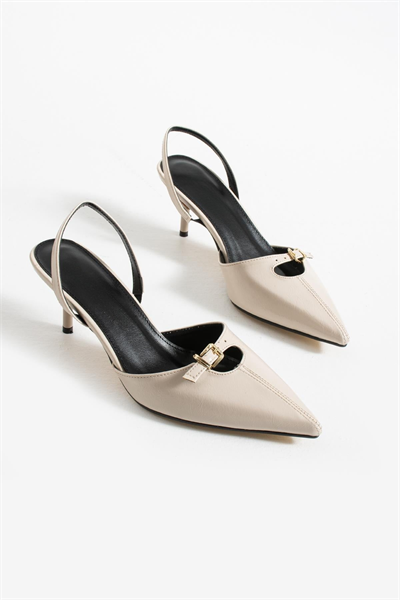 Morty Sivri Burun Topuklu - Krem