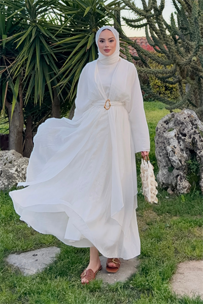 Mozza Elbise - Beyaz